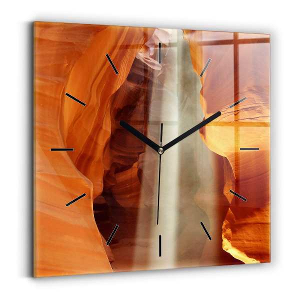 Square glass wall clock Desert Canyon