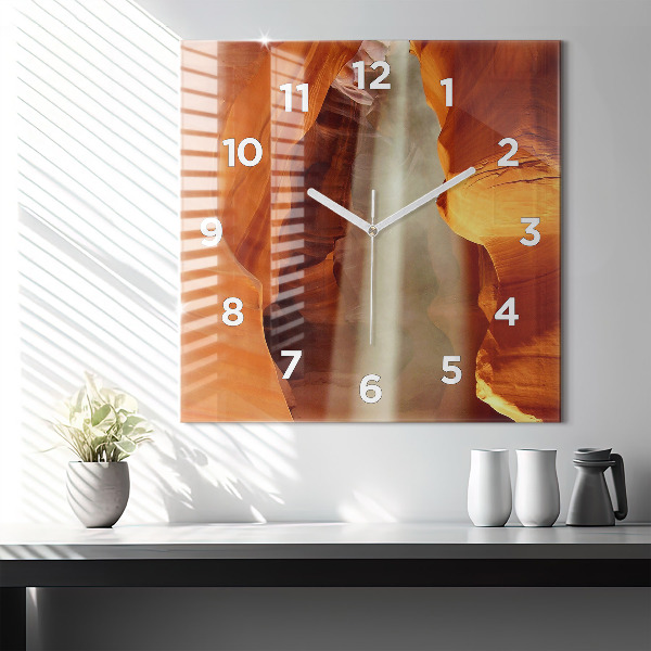 Square glass wall clock Desert Canyon