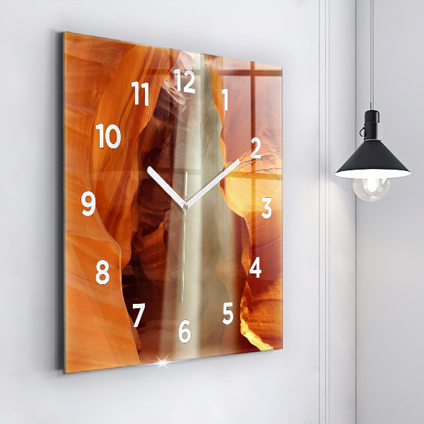 Square glass wall clock Desert Canyon