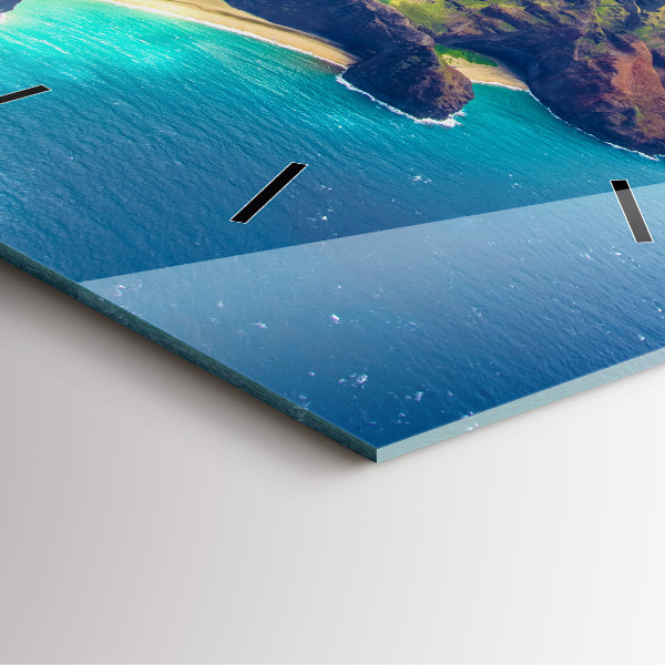 Square glass wall clock The Sea in Hawaii