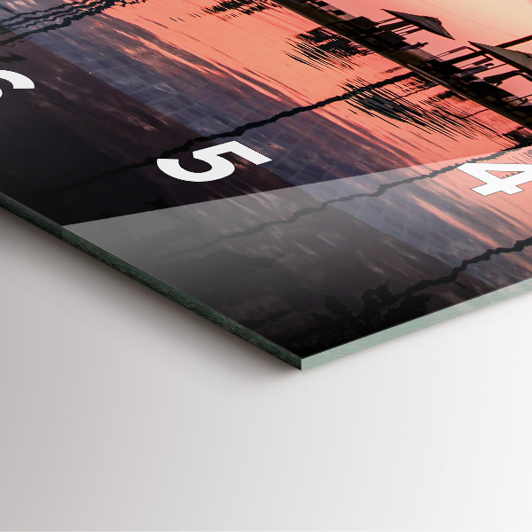 Square glass wall clock Palm trees in Hawaii