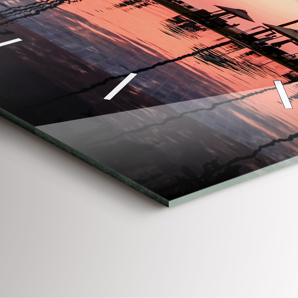 Square glass wall clock Palm trees in Hawaii