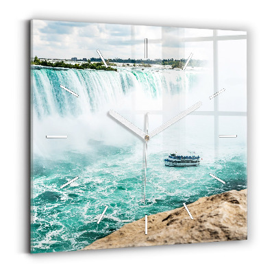 Square glass wall clock The Boat and Niagara