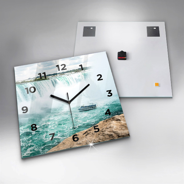 Square glass wall clock The Boat and Niagara