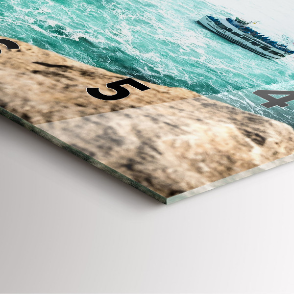 Square glass wall clock The Boat and Niagara