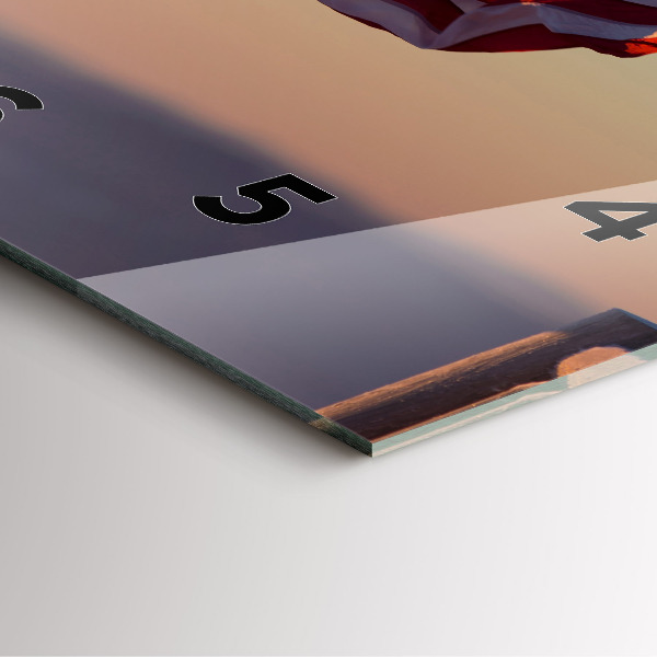 Square glass wall clock USA flag flying