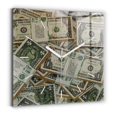 Square glass wall clock 1 US dollar