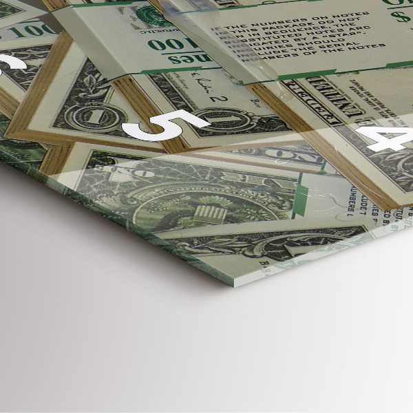 Square glass wall clock 1 US dollar