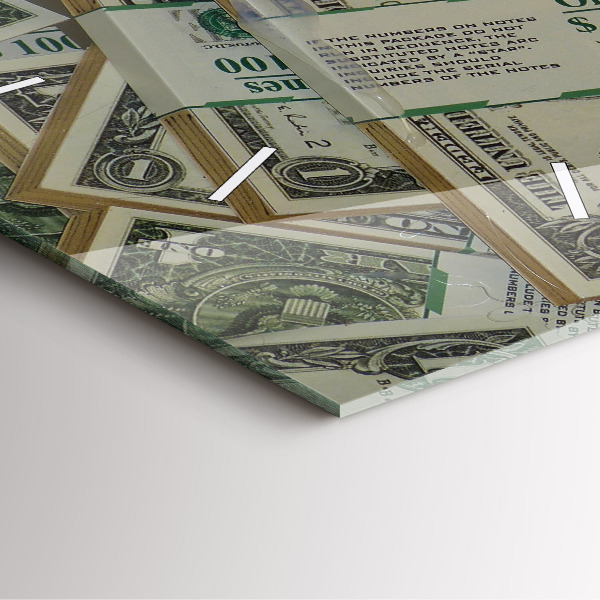 Square glass wall clock 1 US dollar