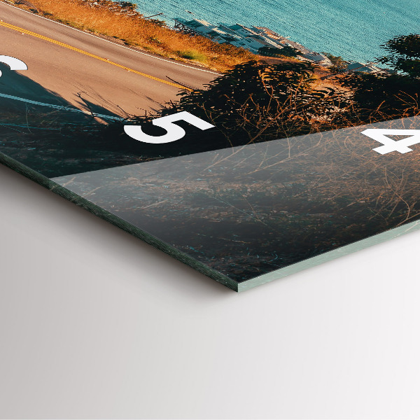 Square glass wall clock Palm trees in Malibu