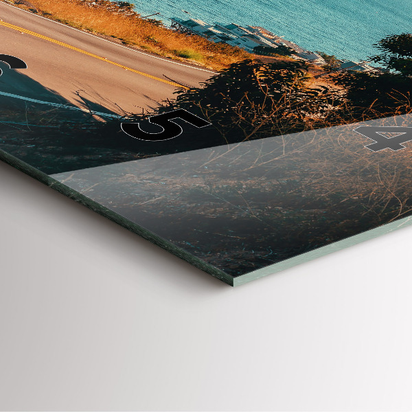 Square glass wall clock Palm trees in Malibu