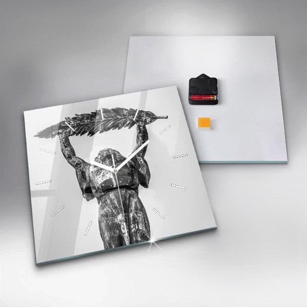 Square glass wall clock Statue of Liberty in Budapest