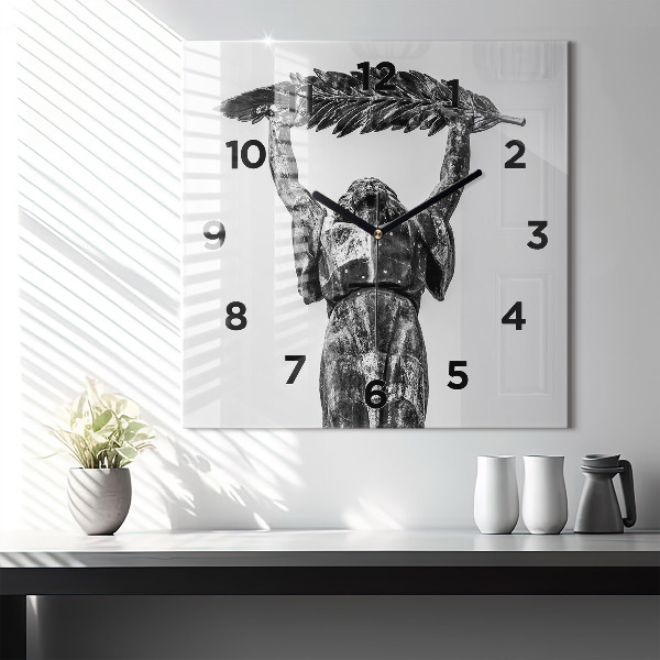 Square glass wall clock Statue of Liberty in Budapest