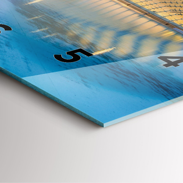 Square glass wall clock City sunset