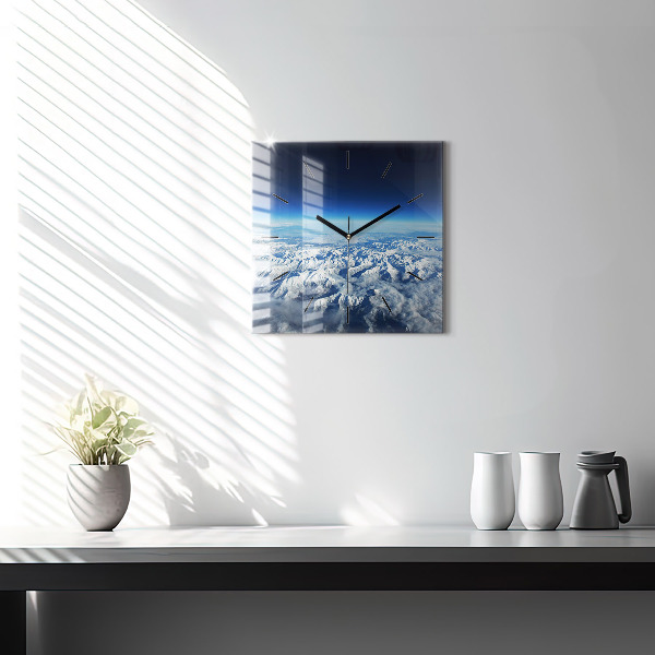 Square glass wall clock Landscape Mountains Pyrenees