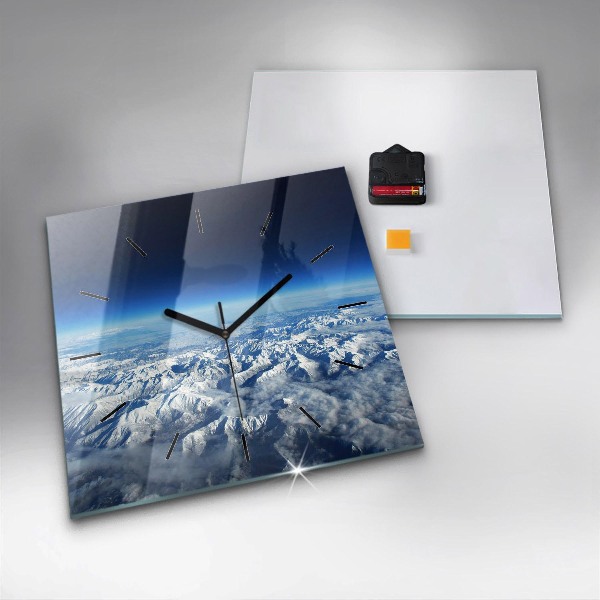 Square glass wall clock Landscape Mountains Pyrenees