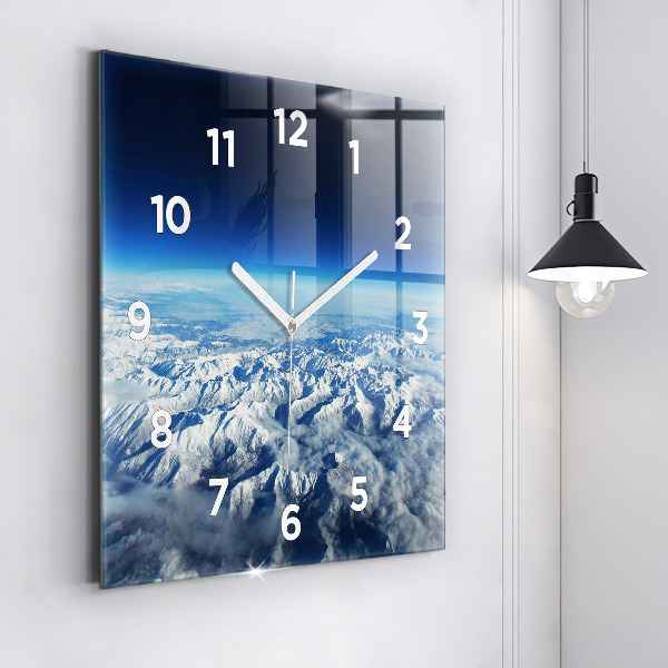Square glass wall clock Landscape Mountains Pyrenees