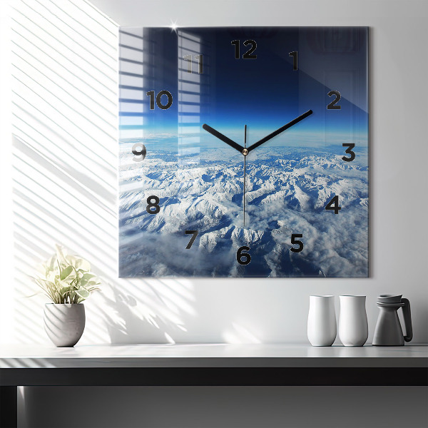 Square glass wall clock Landscape Mountains Pyrenees