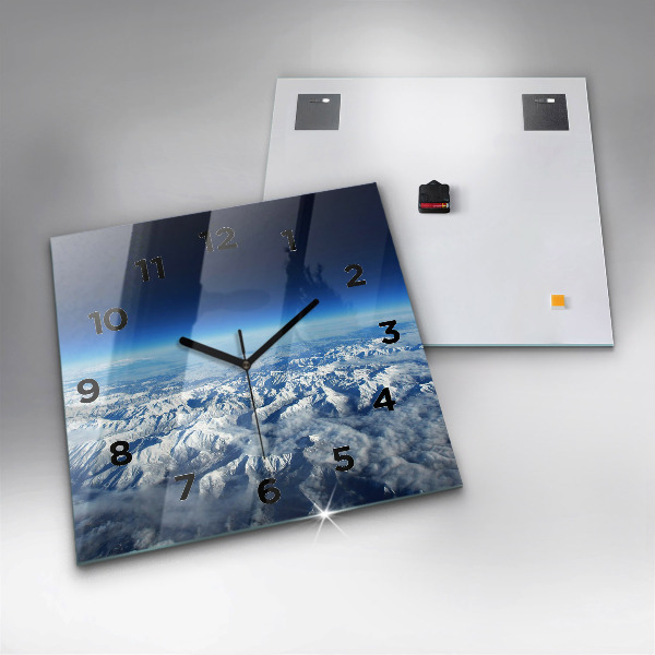 Square glass wall clock Landscape Mountains Pyrenees