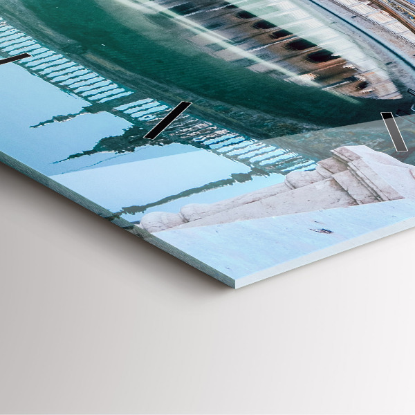 Square glass wall clock Plaza de Espana in Seville