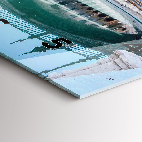 Square glass wall clock Plaza de Espana in Seville