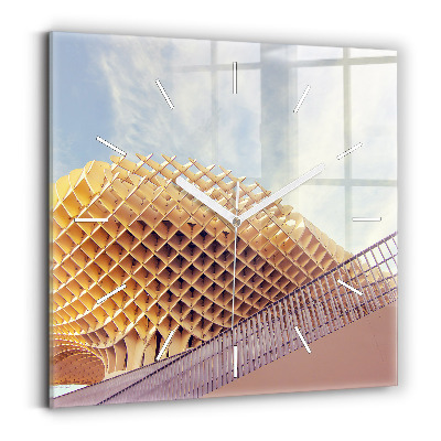 Square glass wall clock Viewpoint in Seville