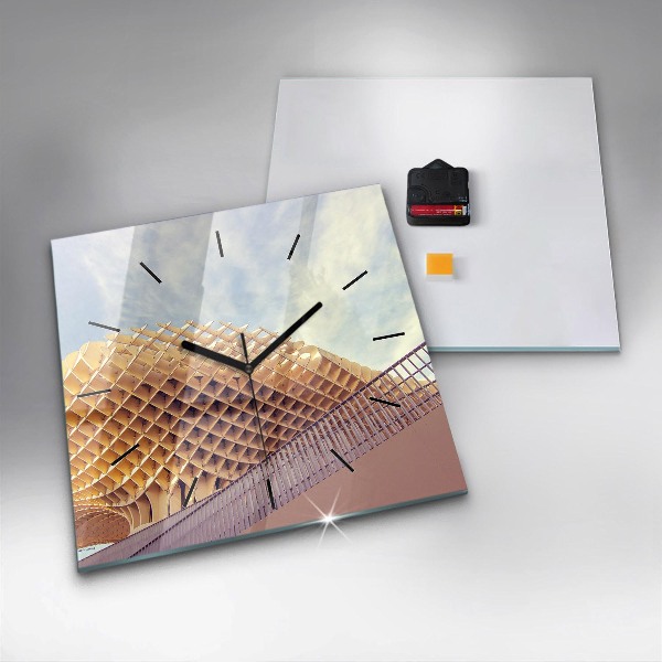 Square glass wall clock Viewpoint in Seville