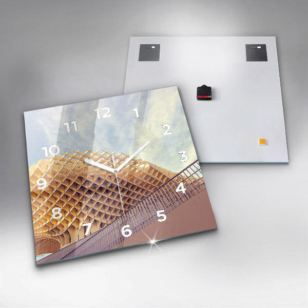 Square glass wall clock Viewpoint in Seville