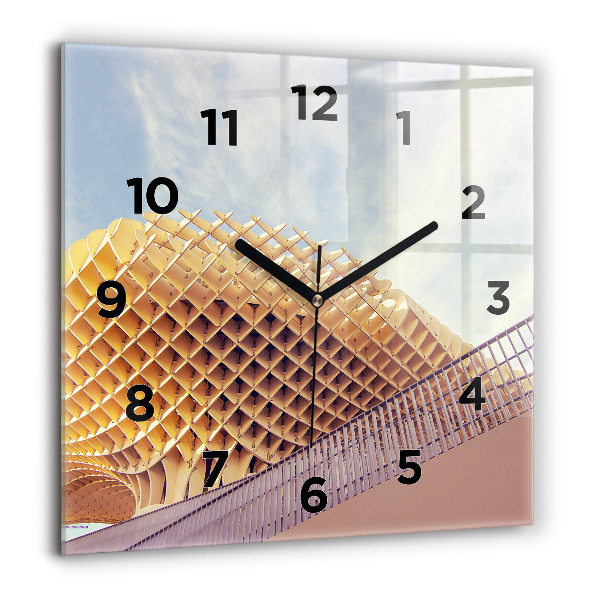 Square glass wall clock Viewpoint in Seville