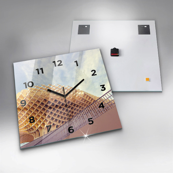 Square glass wall clock Viewpoint in Seville