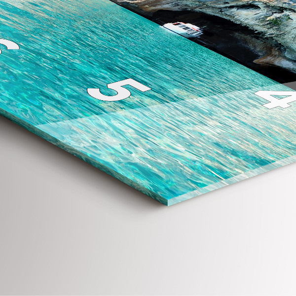 Square glass wall clock Underwater Cave