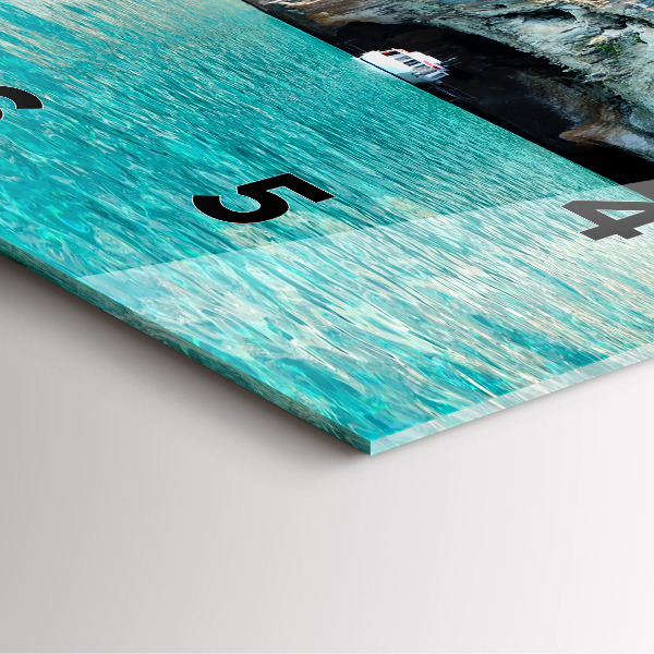 Square glass wall clock Underwater Cave