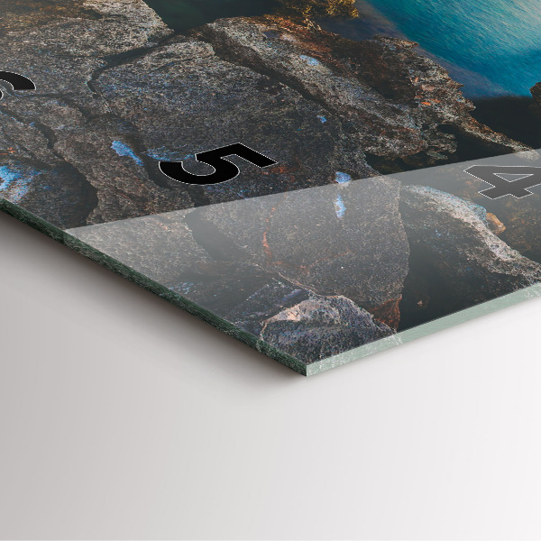Square glass wall clock Sea landscape