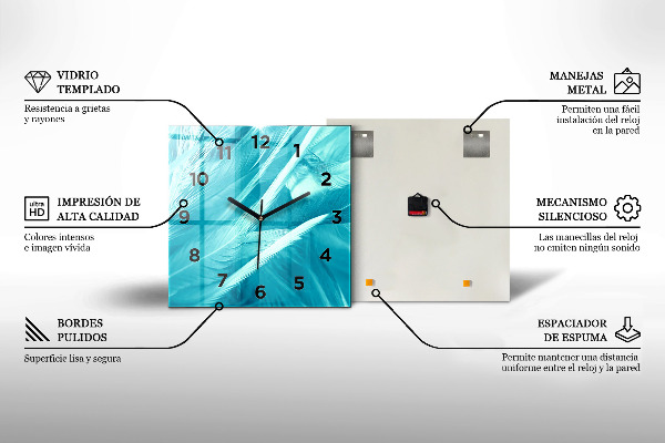 Square glass wall clock Sea landscape