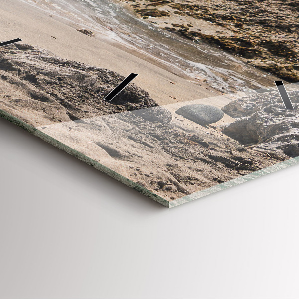 Square glass wall clock View of the Mediterranean Sea