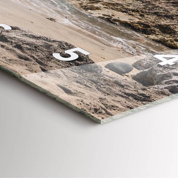 Square glass wall clock View of the Mediterranean Sea