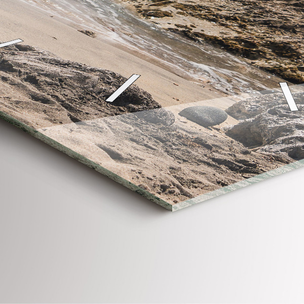 Square glass wall clock View of the Mediterranean Sea