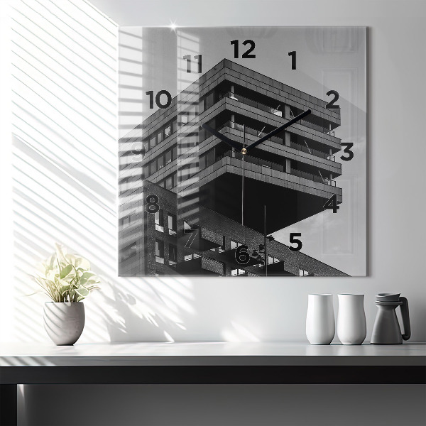 Square glass wall clock Architecture in Amsterdam