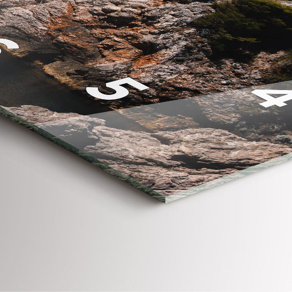 Square glass wall clock Cliffs in Dubrovnik