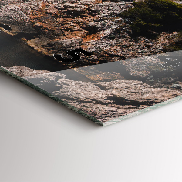 Square glass wall clock Cliffs in Dubrovnik