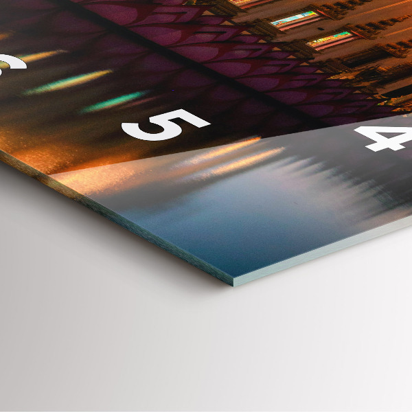 Square glass wall clock Temple in Bangkok