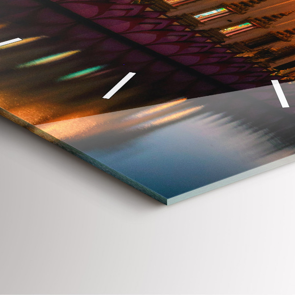 Square glass wall clock Temple in Bangkok