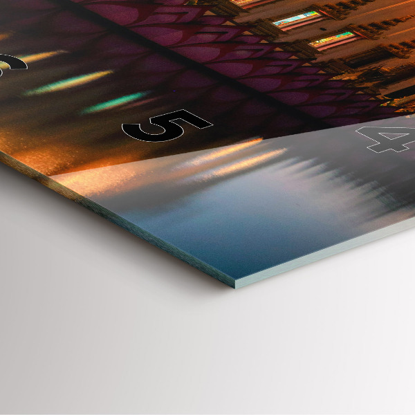 Square glass wall clock Temple in Bangkok