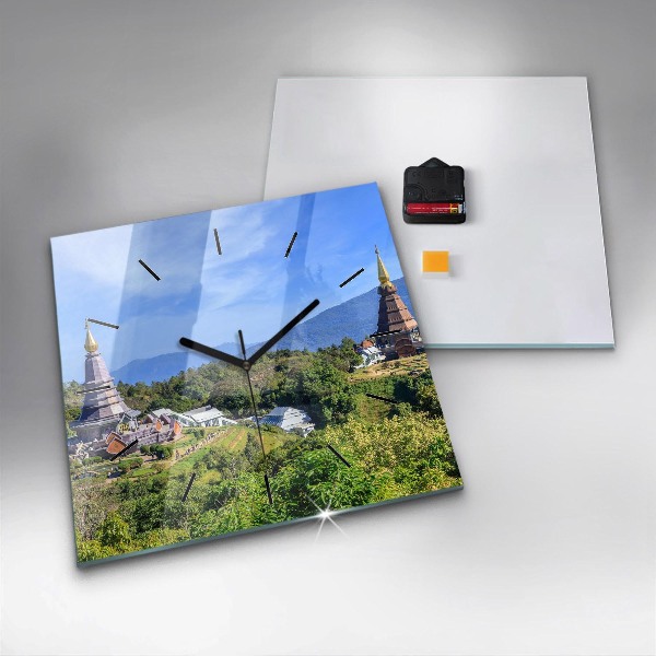 Square glass wall clock Chiang Mai National Park