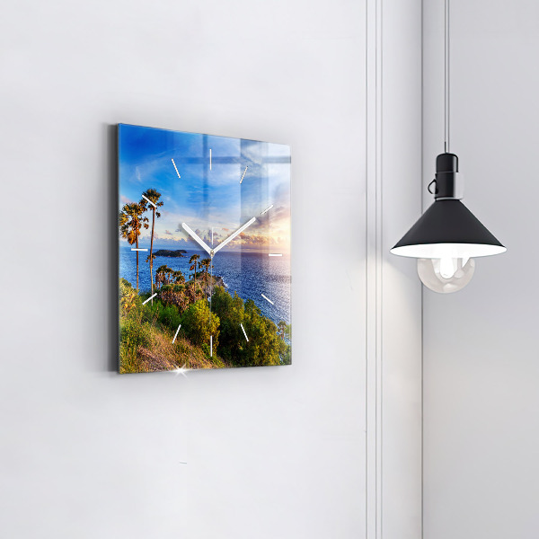 Square glass wall clock Phuket in Thailand