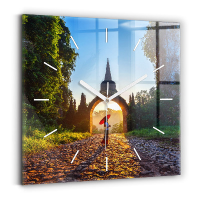 Square glass wall clock Surat Thani Park Thailand