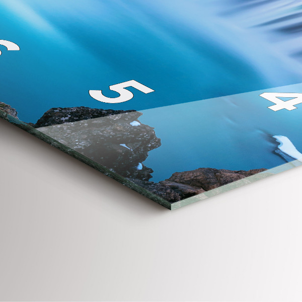 Square glass wall clock Godafoss Waterfall Iceland