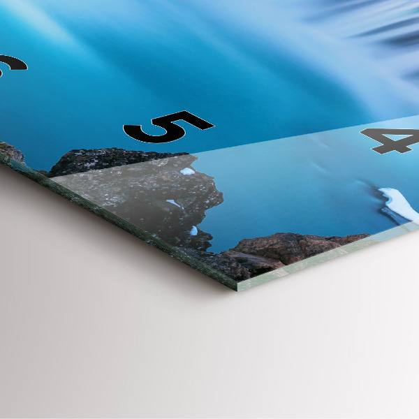 Square glass wall clock Godafoss Waterfall Iceland