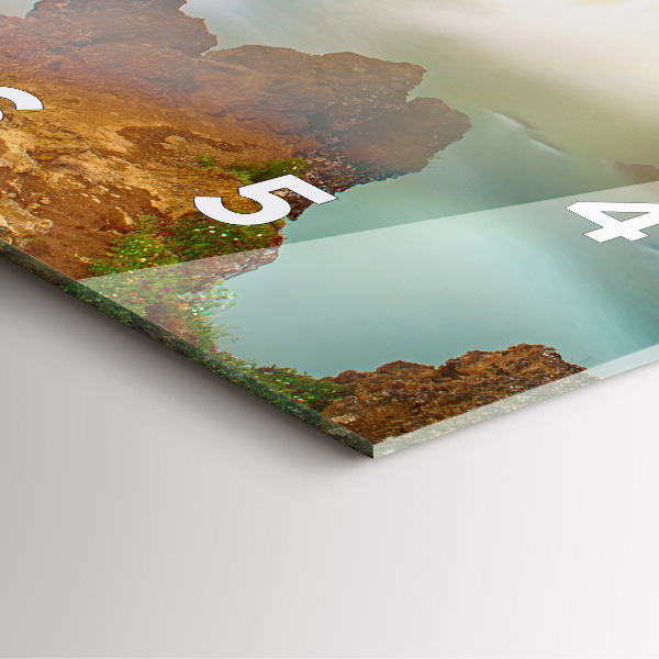 Square glass wall clock Godafoss in Iceland