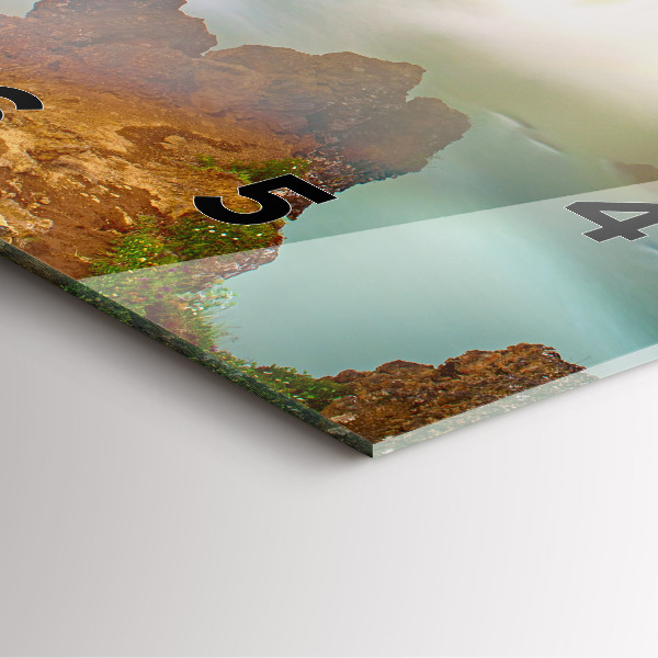 Square glass wall clock Godafoss in Iceland